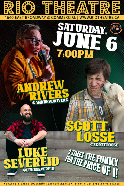 East Van Laugh RioT Presents: Luke Severeid, Scott Losse and Andrew Rivers